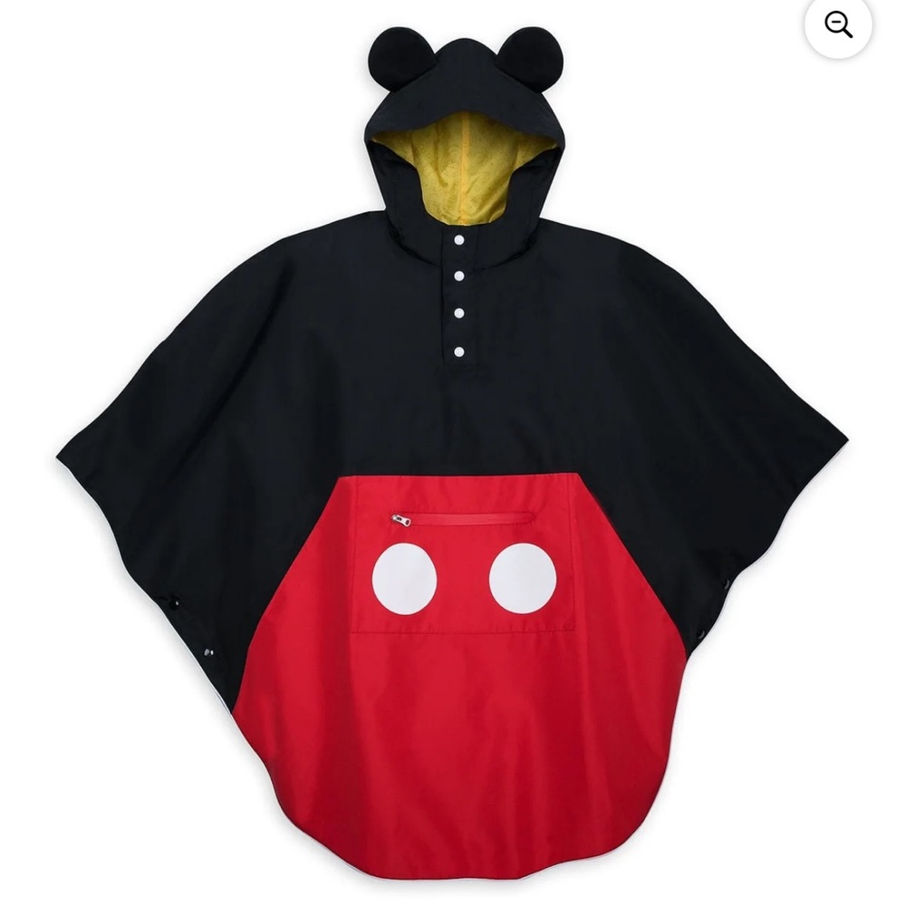 Micky Mouse Black and Red Hooded Poncho